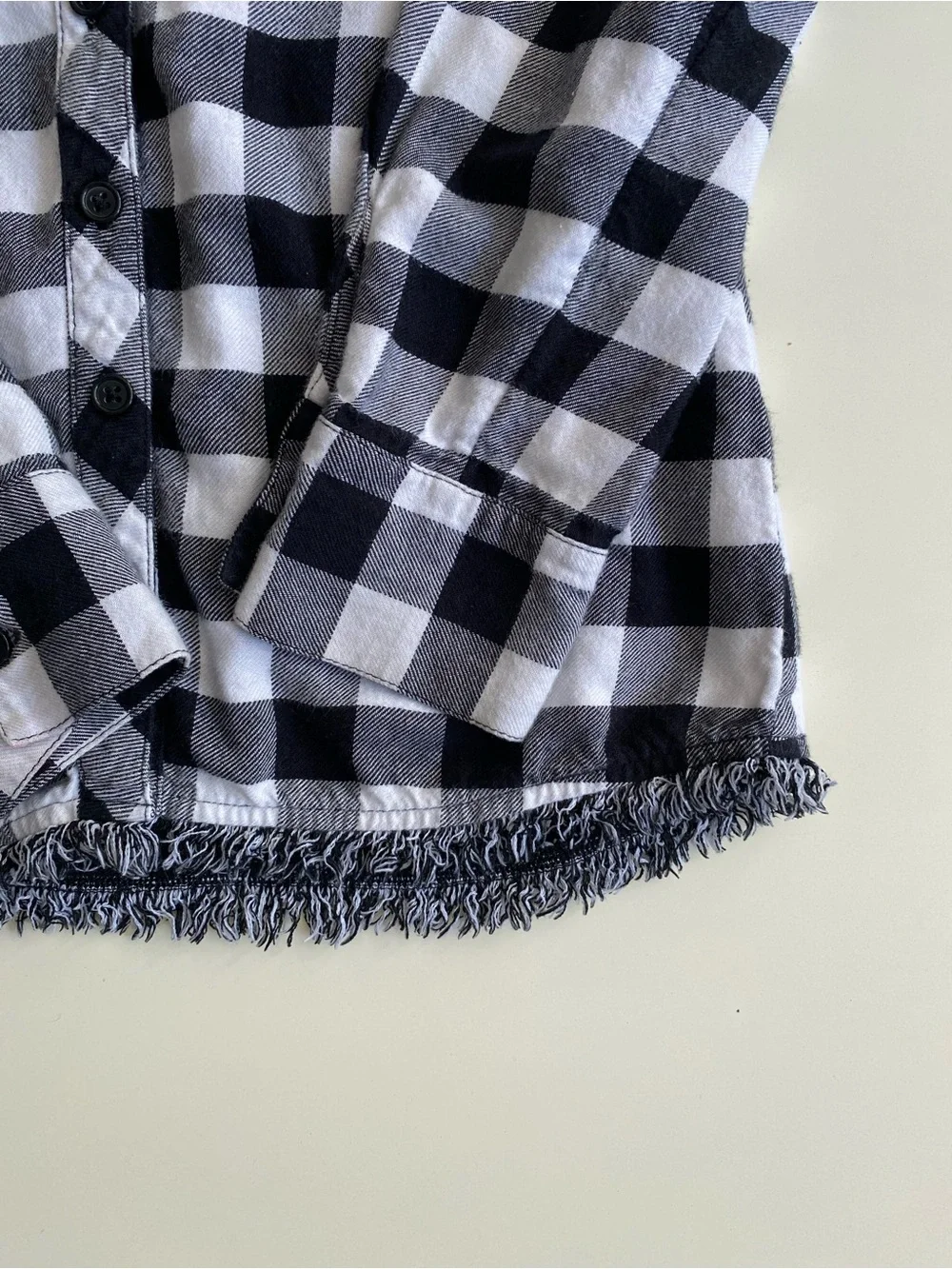 Black and white plaid flannel shirt